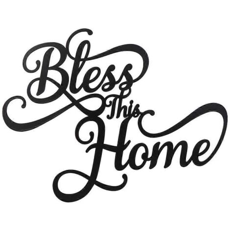 Voici une proposition de titre produit en français (≤ 190 caractères) :
Décoration murale en métal "Bless This Home" – Panneau design pour entrée, salon, cuisine, chambre – Art mural rustique et spir (1/4)