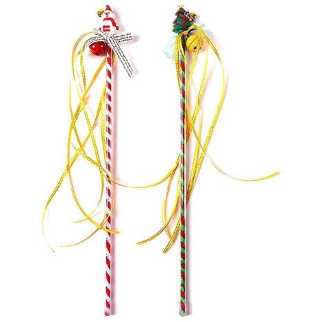 Bâton à Plumes pour Chat - Jouet d'Agitation 35cm Cadeau de Noël pour Chats et Chaton (1/4)