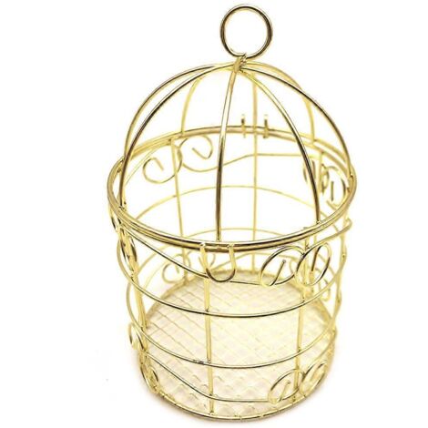 Distributeur de Nourriture Anti-Écureuils pour Oiseaux Sauvages en Métal Doré Extérieur (1/4)