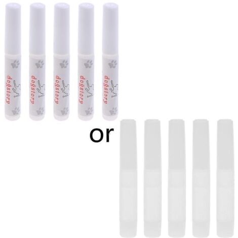 5 PCS capuchons adhésifs imperméables pour griffes de chien et chat, colle à ongles avec embout applicateur précis, protection douce et durable. (1/4)
