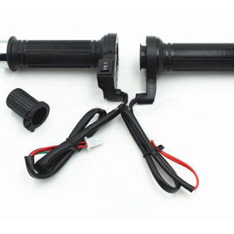 Poignées chauffantes électriques 12V 22mm pour guidon moto, universelles, chauffe-mains rapide, antidérapantes, compatibles scooter et quad, accessoire hiver confort. (1/4)