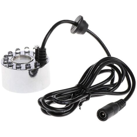 Générateur de brouillard pour bassin, fontaine à brume avec 12 LED, atomiseur d'eau pour étang, brumisateur décoratif extérieur. (1/4)
