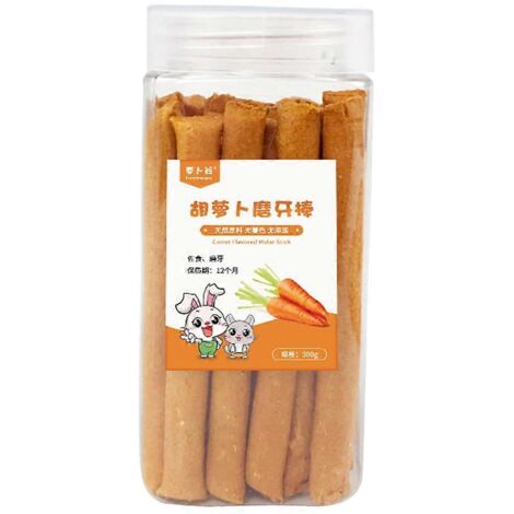 Jouets à mâcher pour lapin en forme de carotte, friandises naturelles et sûres pour l'usure des dents (1/4)