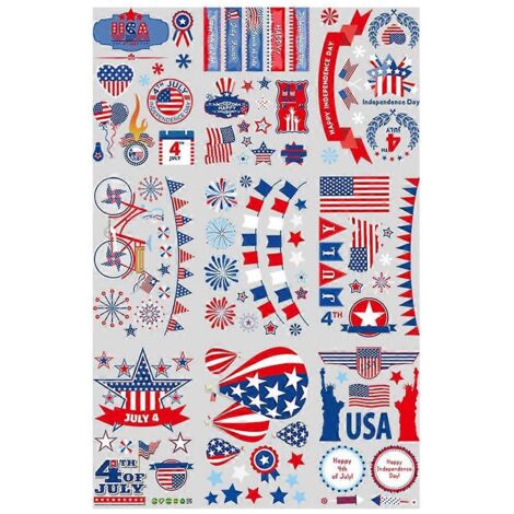 Jour de l'Indépendance guirlande stickers fenêtre chambre salon étude décoration murale patriotique autocollants muraux fond fête (1/4)