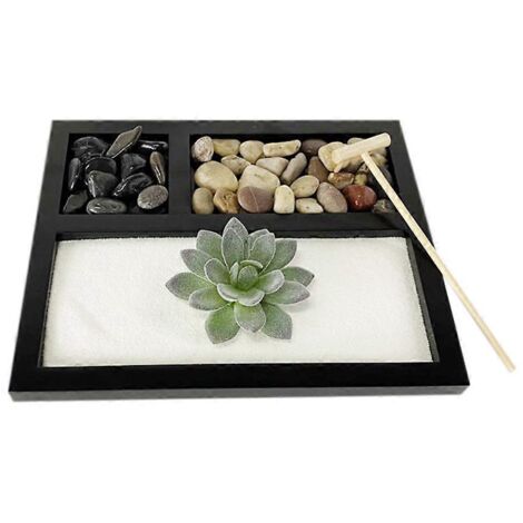 3 Plateaux en pierre pour plantes succulentes, sable de jardin zen décoratif de bureau, accessoire spirituel pour brûle-encens Buddha, décoration maison apaisante. (1/4)