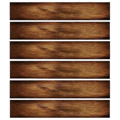 6Pcs Stickers Sol Mural Bois Adhésif Décoratif, Carreaux Imitation Bois Imperméables pour Escaliers, Autocollants Muraux Artisanaux, Décoration Murale et de Sol (190 caractères max) (1/4)