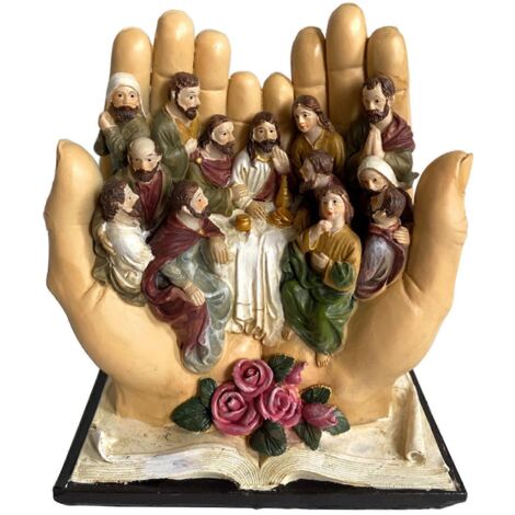 Voici une proposition de titre en français (moins de 190 caractères) :
Figurine religieuse Jésus en résine, statue de la Cène, décoration de Pâques et Noël pour maison, église, palmier (138 caractère (1/4)