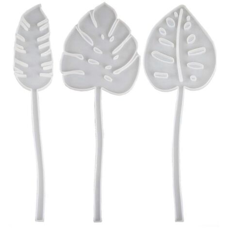 Lot de 3 moules en silicone feuille de tortue pour DIY, moule à fleurs pour résine époxy, décoration maison bureau, moulage artisanal. (1/4)