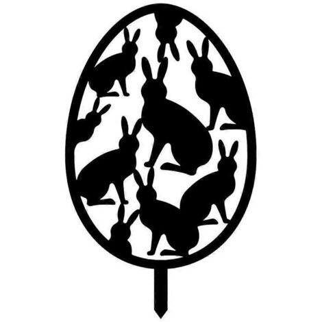 Piquet de jardin œuf lapin Pâques, décoration acrylique, fête Nouvel An anniversaire, ornement extérieur festif. (1/4)