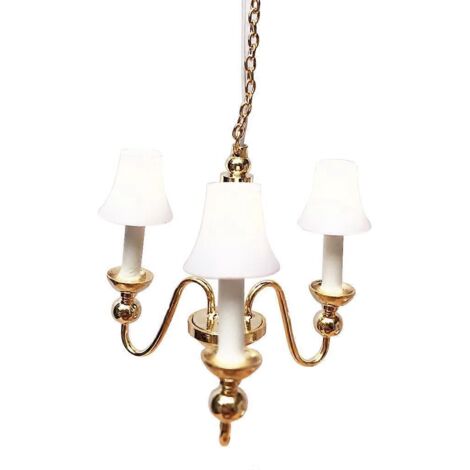 1/12 Dollhouse Miniature Lustre LED Plafonnier Miniature Luminaire Éclairage Salle de Séjour Chambre Meubles Accessoires Décoration (1/4)