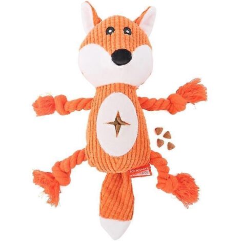 Jouet chien en peluche, couineur durable, forme d'animal mignon, distributeur de nourriture pour chiot, jouet interactif pour chien. (1/4)