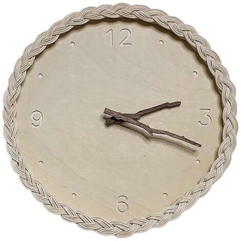 Horloge murale silencieuse 11 pouces, quartz non tic-tac, bois 3D pour cuisine, bureau, salle de classe, salon, décoration maison. (1/4)