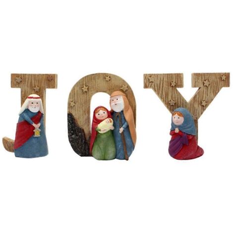 Figurine "JOY" Dieu Ciel Famille, décoration étagère salon chambre, set porte-bonheur spirituel art mural. (1/4)