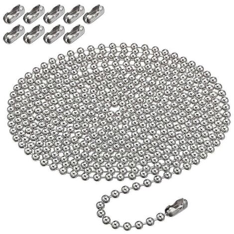 Chaîne de perles métallique avec fermoirs à perles, kit de fournitures pour tringles à rideaux rouleaux, accessoires de fixation pour stores enrouleurs. (1/4)