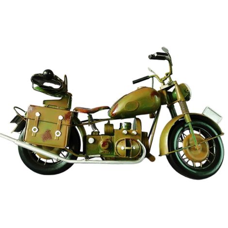 Metal Retro Motorcycle Model Wrought Iron Ornament Handmade Crafts (1/4)