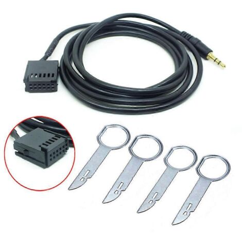 Pour Ford Transit Connect 6000CD : adaptateur entrée auxiliaire, câble MP3, clés de démontage, fiche audio aux, accessoire radio voiture. (1/4)