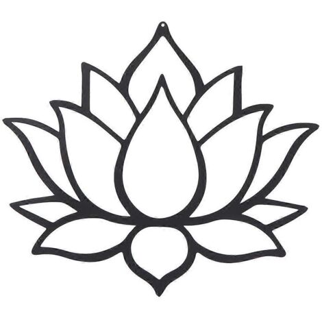 Panneau mural Lotus fleuri en métal, décoration artistique pour intérieur, ornement mural design, cadeau d'emménagement maison. (1/4)