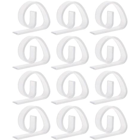 12Pcs Plastic Clear Tablecloth Table Cover Clips Holder Clamp Party Picnic Home (1/4)