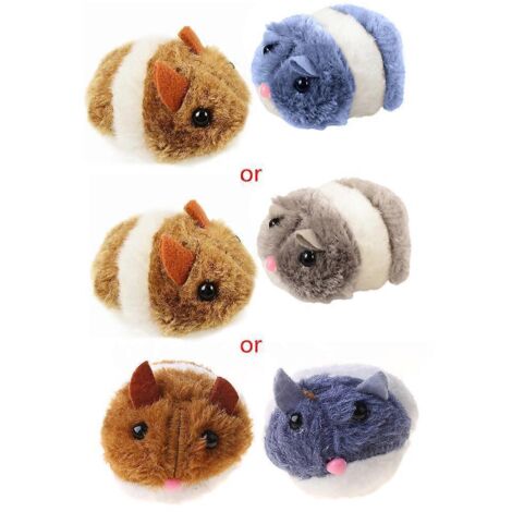 Souris en peluche interactive vibrante et mobile avec ficelle pour chaton - jouet à tirer pour chat, douce et amusante (1/4)