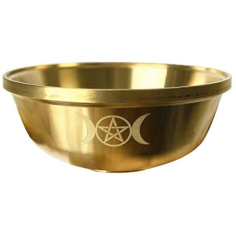 1. Bol d'autel rituel doré, vaisselle de cérémonie, outil astrologique de divination lunaire, fournitures de sorcellerie et accessoires de rituel. (1/4)