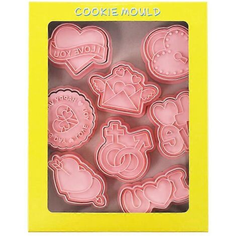 8 Pièces Moule à Tartelette en Forme de Cœur pour Saint-Valentin (1/4)