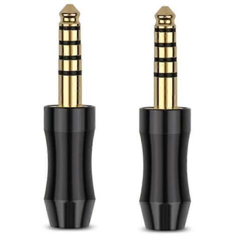 2 Pièces Adaptateur Jack 4.4mm pour Casque Audio Doré Stéréo 5 Pôles (1/4)