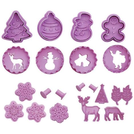 16 Pièces Emporte-Pièces en Plastique Mignons pour Cuisine et Pâtisserie, Outils de Décoration Gâteau Facile (1/4)
