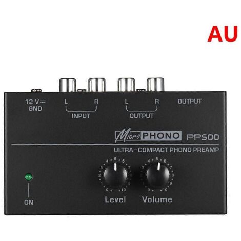 Préamplificateur Phono PP500 avec Contrôles de Volume RCA et Sortie 1/4" TRS pour Platine Vinyle - Alimentation AU (1/4)