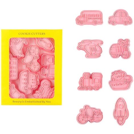 8 Pièces Emporte-Pièces Véhicules de Transport pour Biscuits et Cookies (1/4)