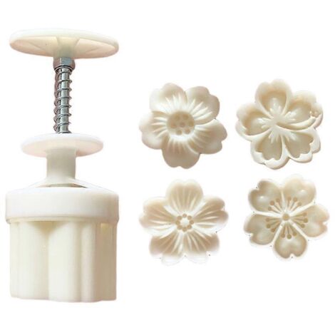 Emporte-pièce Mooncake avec 4 Tampons - Décoration DIY pour la Fête de la Mi-Automne (1/4)