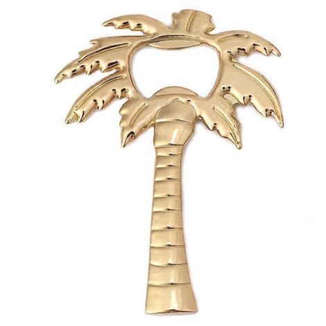 Ouvre-bouteille décoratif en forme de palmier doré - Idée cadeau pour mariage ou fête (1/4)