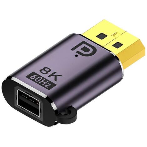 Adaptateur Mini DisplayPort vers DisplayPort 1.4, Convertisseur Extension Vidéo Mini DP Mâle à DP Femelle