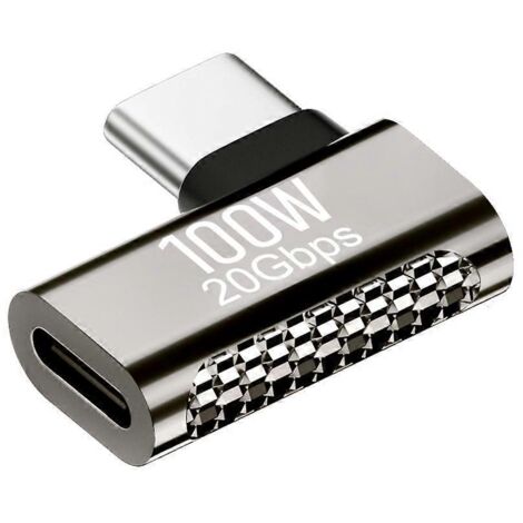 Adaptateur USB-C 20Gbps avec Courbure Latérale pour Ordinateur Portable - Convertisseur de Charge et Transfert de Données