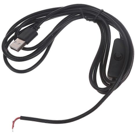 Câble d'alimentation USB 5V pour bande LED avec interrupteur fiable (1/4)