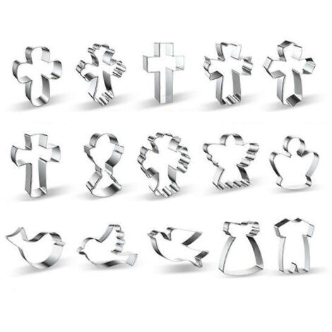 15 Pièces Emporte-Pièces Religieux en Forme de Croix pour Biscuits Chrétiens (1/4)