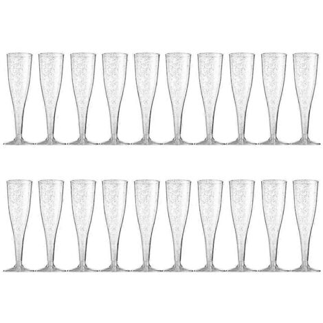 Flûtes à champagne jetables 6,5 oz pour mariage et anniversaire (20 pièces) (1/4)