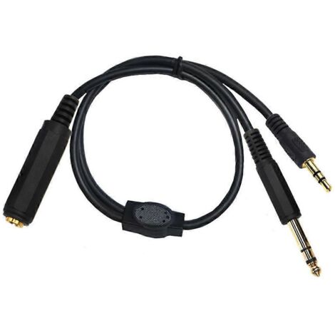 Câble audio 1/4" femelle vers 1/4" mâle + 1/8" mâle pour équipement audio domestique - 50 cm (1/4)