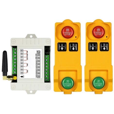 Télécommande Double 2 Boutons 315/433 MHz avec Récepteur Émetteur et Tige de Limite - Commutateur 2CH