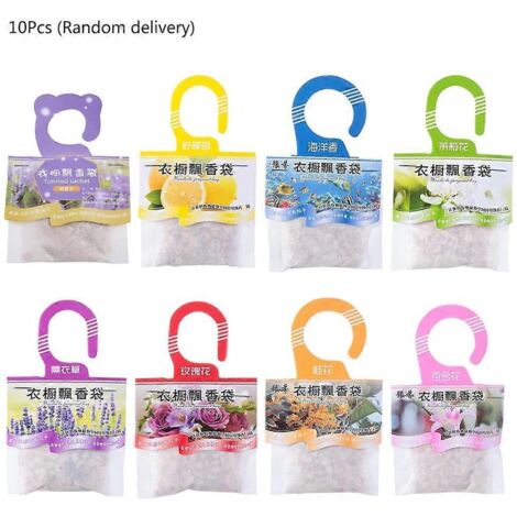 Sachets parfumés suspendus - 10 pièces - Désodorisant naturel pour armoire, chambre et salle de bain (1/4)