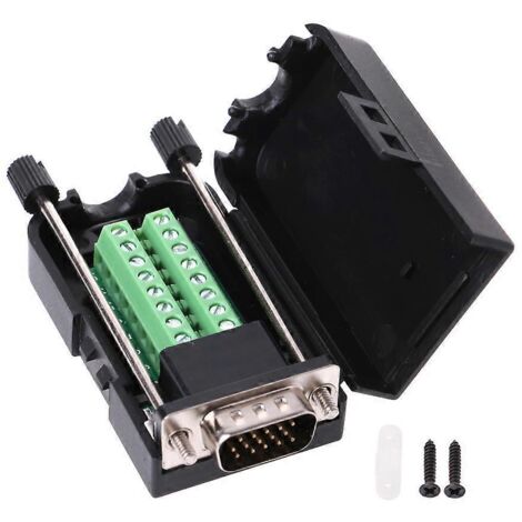 Connecteur D-SUB DB15 VGA Mâle Femelle à Vis pour Câblage DIY et Bornes de Raccordement (1/4)