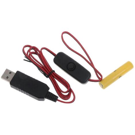 Câble d'alimentation 2m avec interrupteur pour thermomètre-hygromètre - Compatible AAA et USB - Idéal jouets et gadgets (1/4)