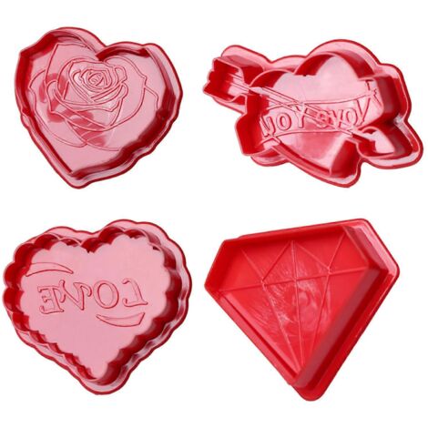 Moule à Biscuits Pressable 3D Cartoon pour Décoration de Gâteau Cadeau Saint-Valentin (1/4)