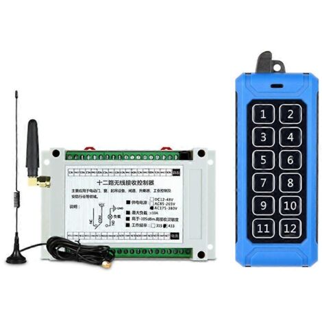 Interrupteur sans fil télécommandé 85V-380V, récepteur 12 relais 12CH, émetteur 433MHz