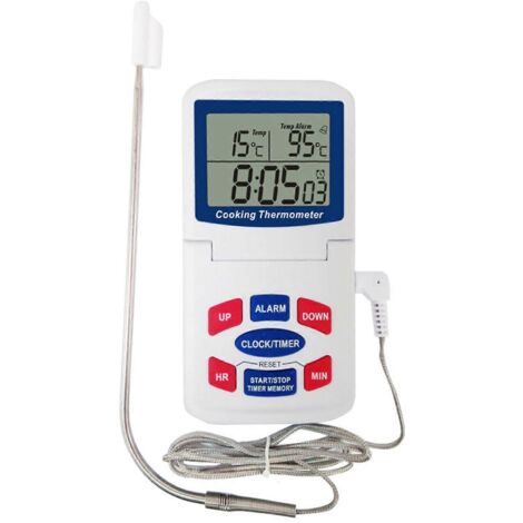 Thermomètre de Cuisson BBQ Numérique, Minuterie Pliante pour Grill, Fumoir et Viandes, Capteur de Température de Cuisine (1/4)