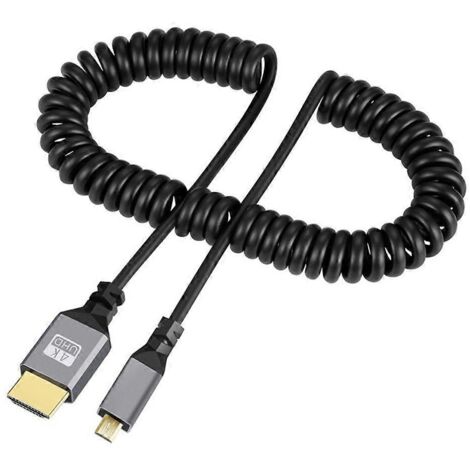 Câble HDMI 4K en spirale, version 2.0 haute vitesse compatible Micro HDMI (1/4)