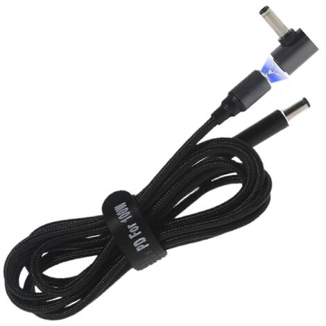 Câble d'alimentation magnétique 1,8 m pour ordinateur portable, connecteur 5,5x2,1mm vers 4,0x1,7mm compatible Lenovo Ideapad et Dell. (1/4)