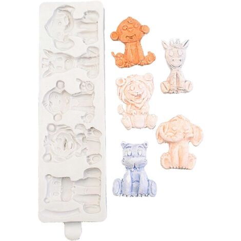 Moule à savon 3D artisanal pour cuisine et pâtisserie, formes d'animaux lion et singe (1/4)