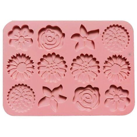 Moule en silicone en forme de fleur à 12 cavités pour chocolat et pâtisserie (1/4)