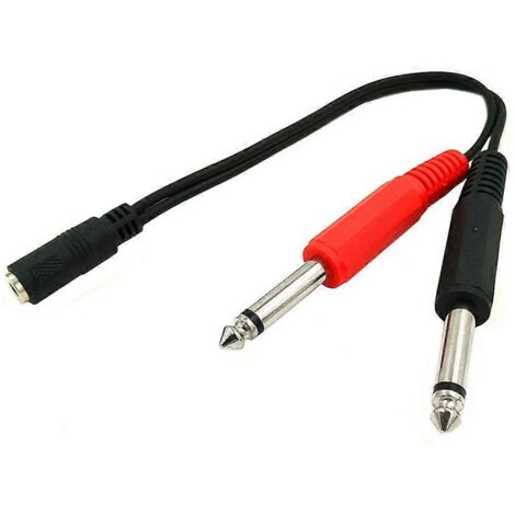 Adaptateur Audio 3.5mm vers 2 Jacks 6.35mm Mono - Câble de Conversion 20cm pour Casque et Instruments (1/4)