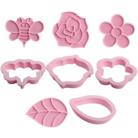 Moules en Silicone Rose Abeilles et Fleurs pour Biscuits DIY Maison (1/4)